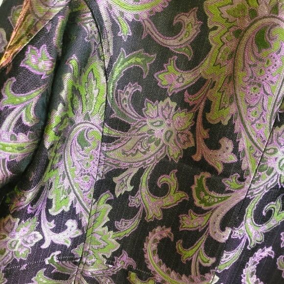 Chico's Purple Green Paisley Blazer, Size 2 (M, 12) - Picture 7 of 8